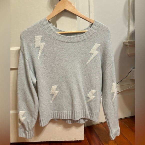 Rails Perci Crewneck Sweater Gray White Lightning cashmere - Picture 2 of 5